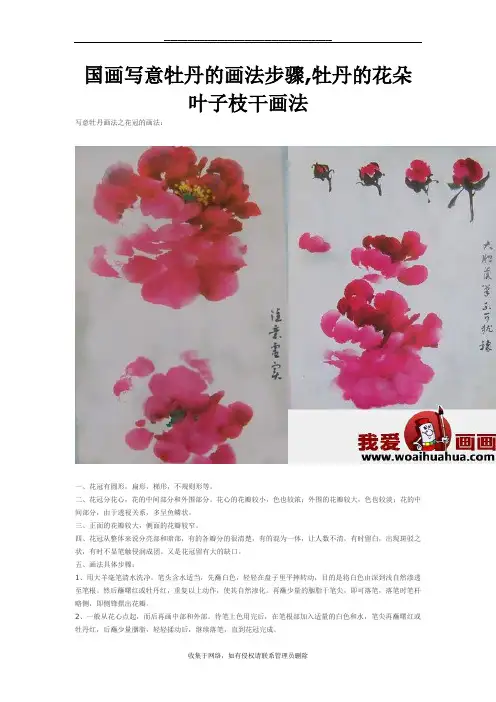 最新国画写意牡丹的画法步骤