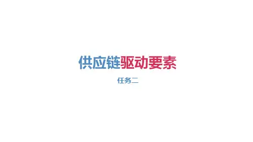 供应链管理 任务2 供应链驱动要素