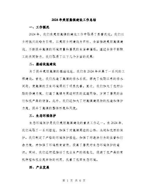 2024年美丽集镇建设工作总结（2篇）