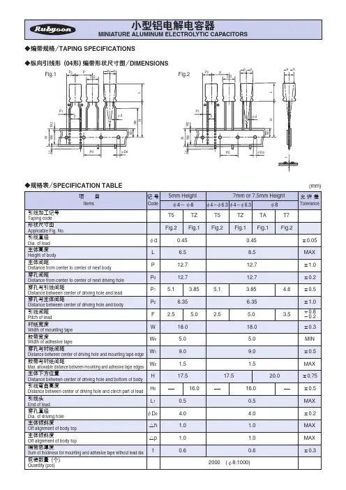 红宝石 小铝电解电容