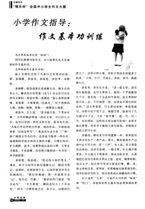小学作文指导：作文基本功训练
