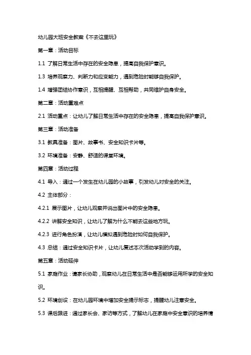 幼儿园大班安全教案《不去这里玩》