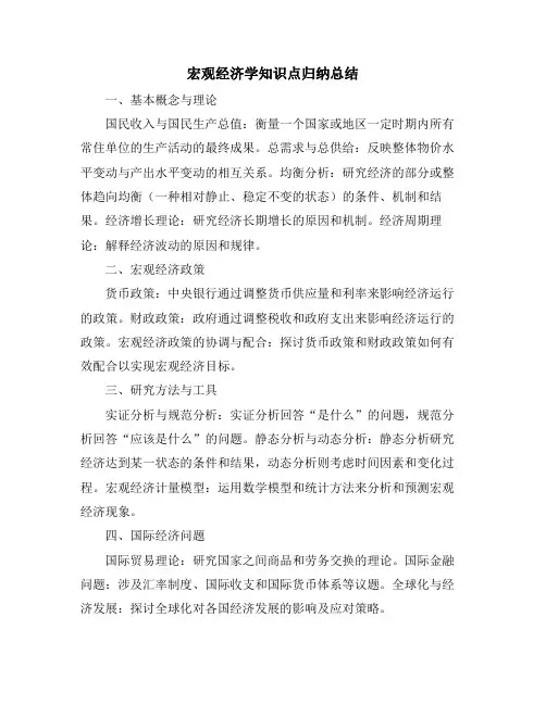 宏观经济学知识点归纳总结