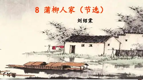 第8课《蒲柳人家(节选)》课件统编版语文九年级下册