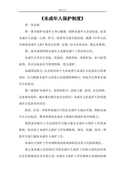 《未成年人保护制度》
