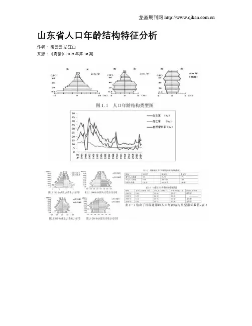 山东省人口年龄结构特征分析