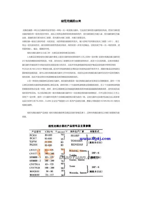 线性光耦的分类