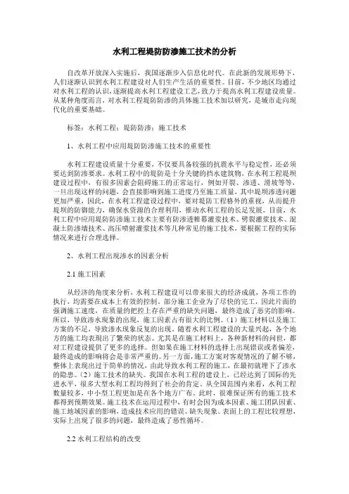 水利工程堤防防渗施工技术的分析_1