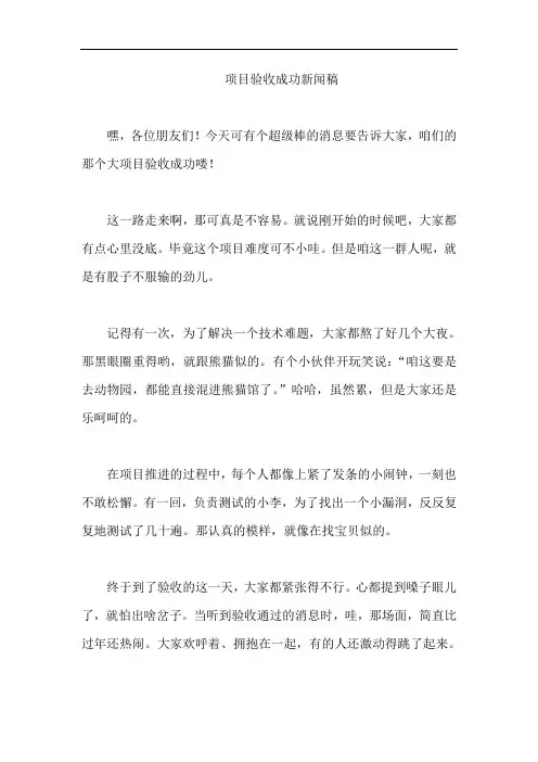 项目验收成功新闻稿