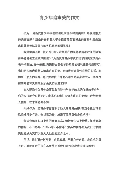青少年追求美的作文