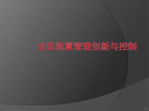 全面预算管理与控制ppt课件
