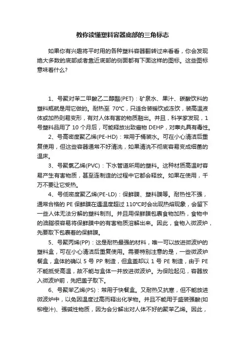 教你读懂塑料容器底部的三角标志