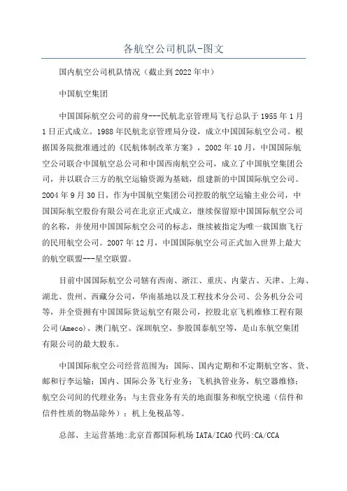 各航空公司机队-图文