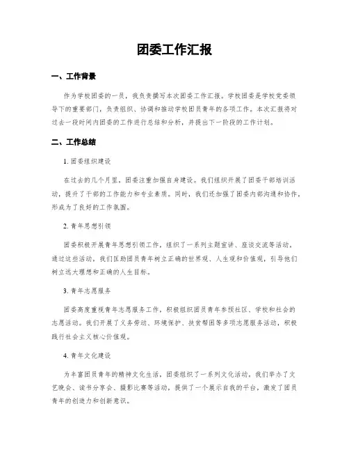 团委工作汇报