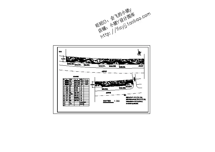 某道路绿化设计cad施工图（含说明，绿化带宽10米）