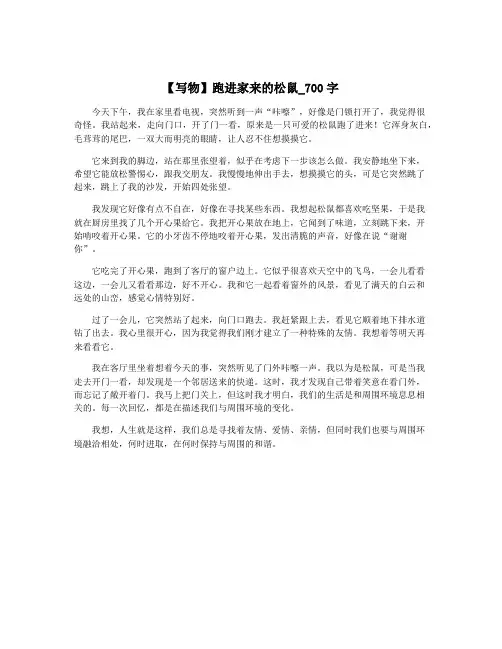 【写物】跑进家来的松鼠_700字