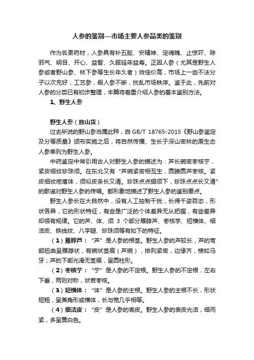 人参的鉴别—市场主要人参品类的鉴别