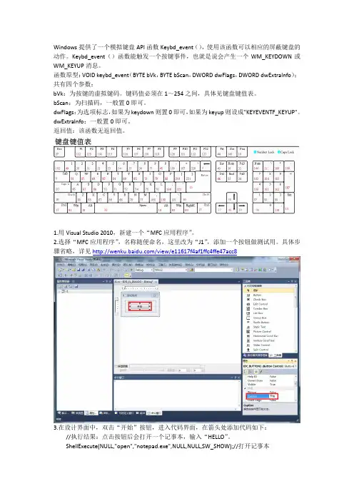 VS2010 C++ MFC 模拟按键