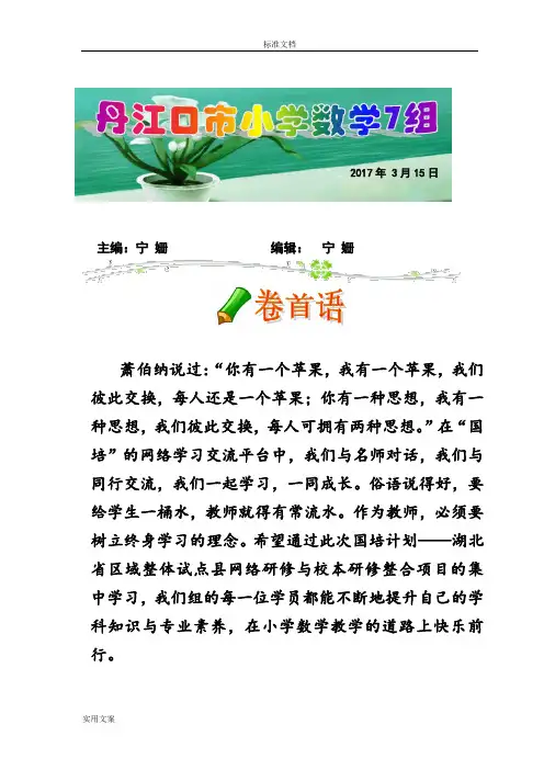 网络研修学习简报