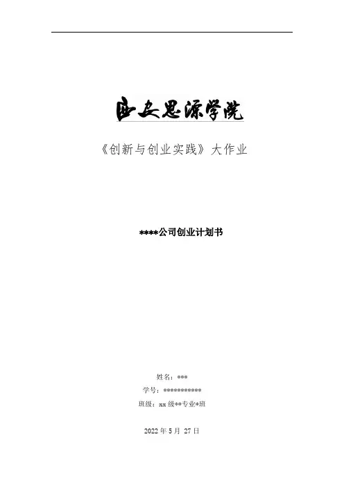 创新与创业实践大作业