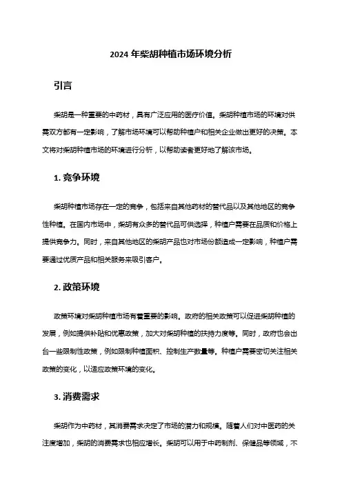 2024年柴胡种植市场环境分析