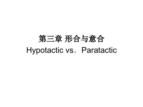 翻译中的形合与意合