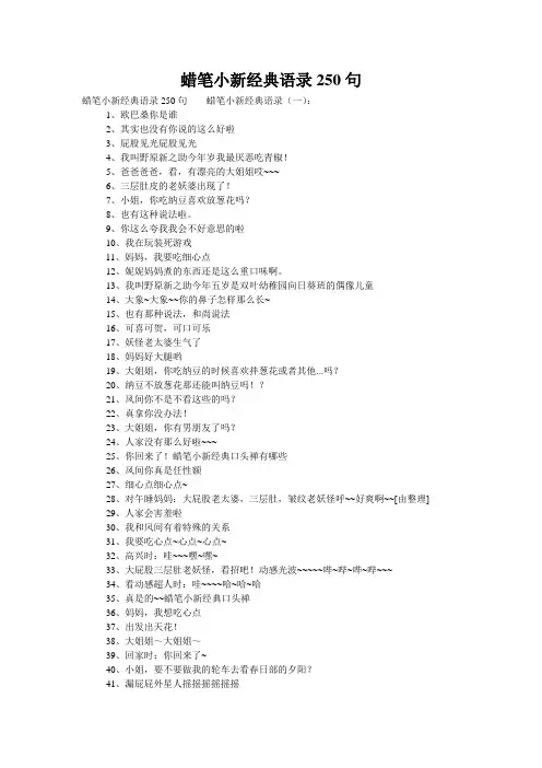 蜡笔小新经典语录250句