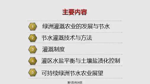 绿洲农业节水与盐渍化防治PPT课件