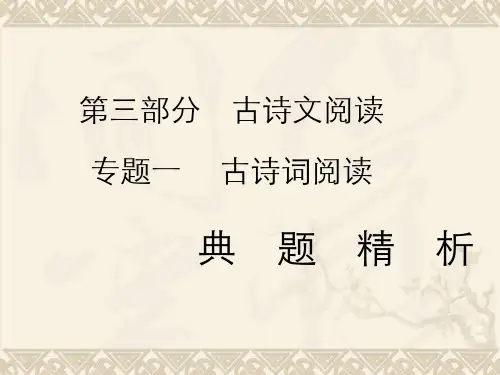 中考语文第三部分古诗文阅读专题一古诗词阅读习题精品课件