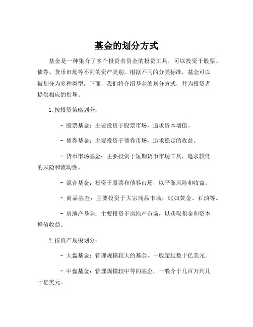 基金的划分方式