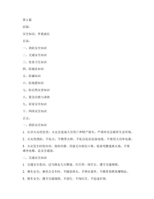 小学生安全教育记录本(2篇)