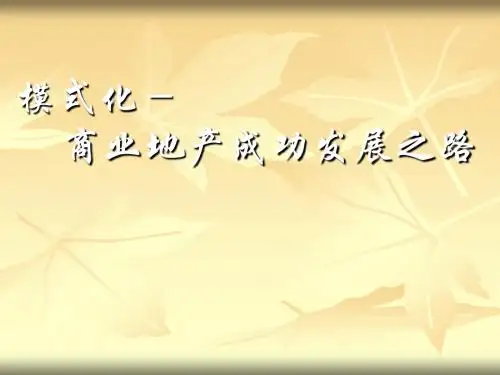 (最新)模式化商业地产成功之路讲义课件