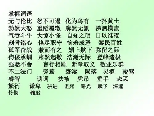 九年级语文下册第二单元复习课件