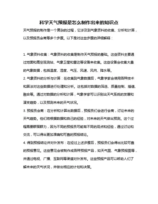 科学天气预报是怎么制作出来的知识点
