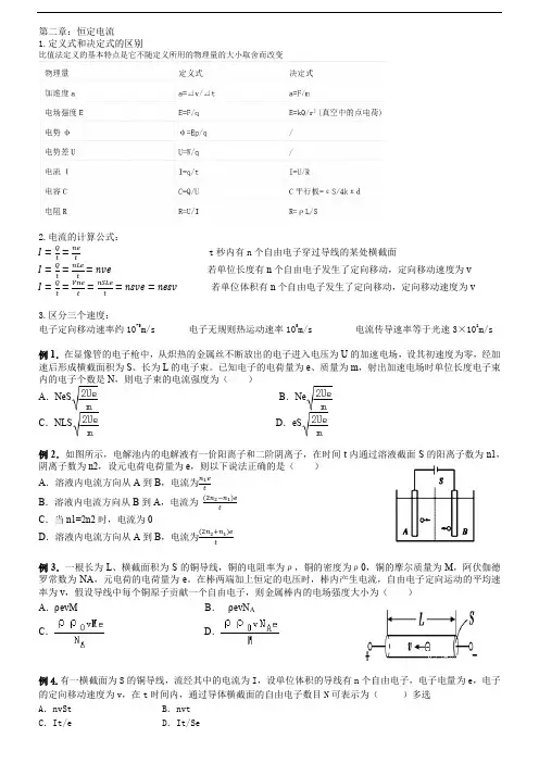 高中物理-恒定电流练习题(有答案)