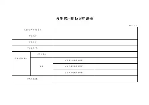 设施农用地备案申请表