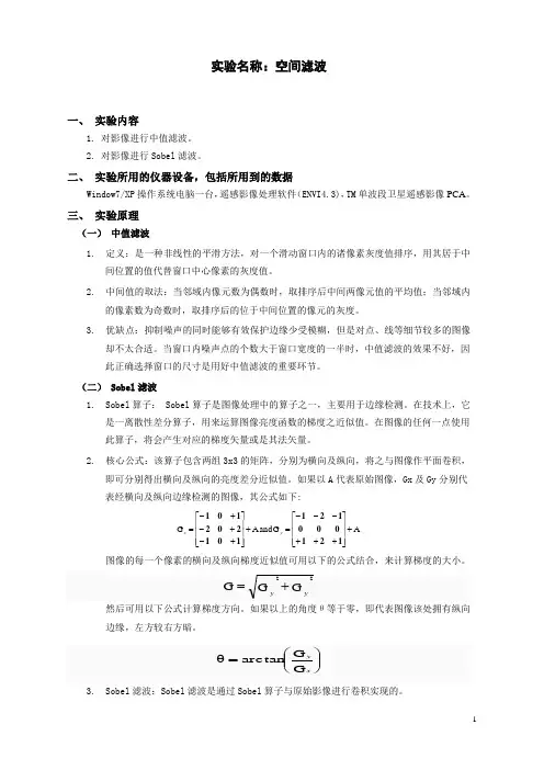 《遥感原理与应用》实验报告——空间滤波