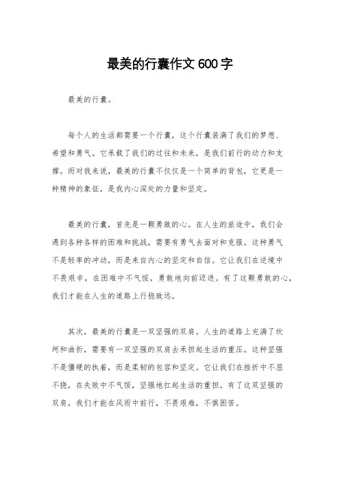 最美的行囊作文600字