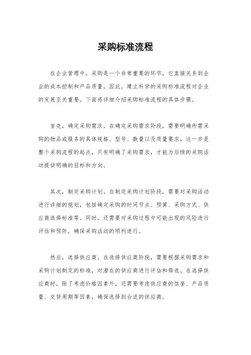 采购标准流程