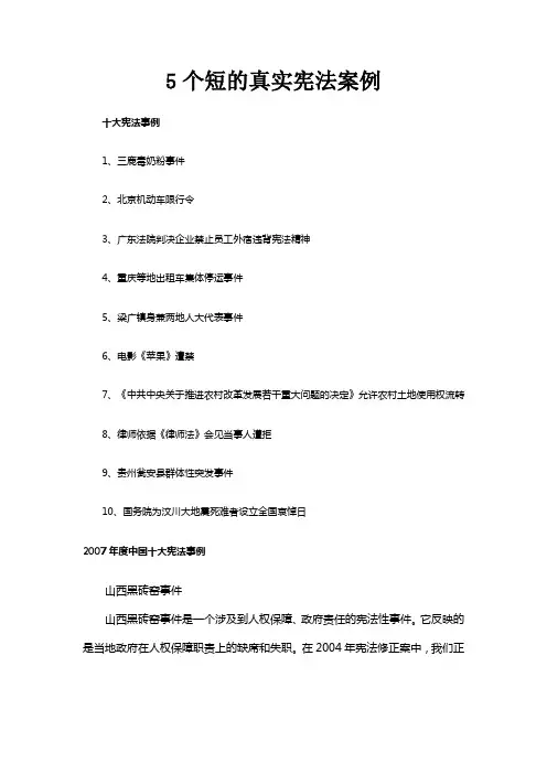 5个短的真实宪法案例