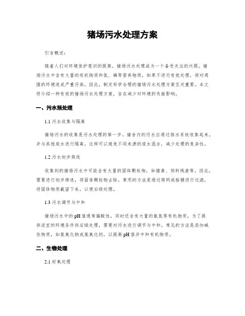 猪场污水处理方案