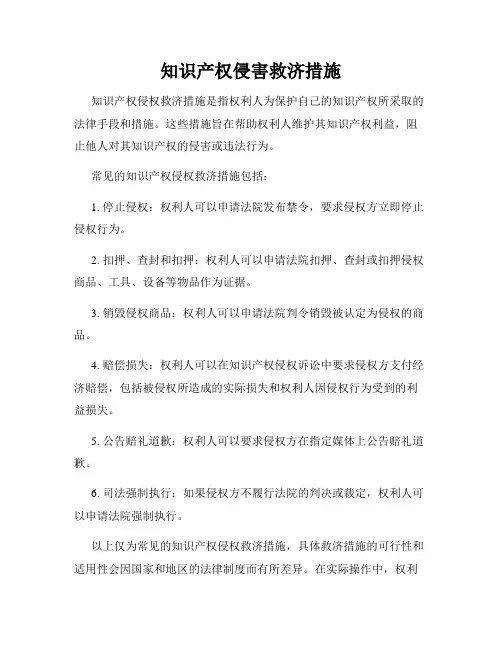知识产权侵害救济措施
