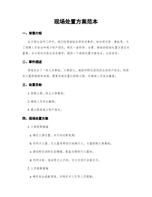现场处置方案范本