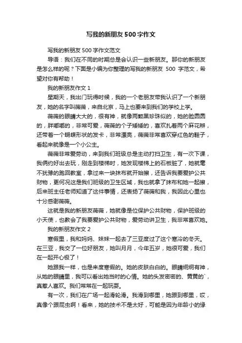 写我的新朋友500字作文范文