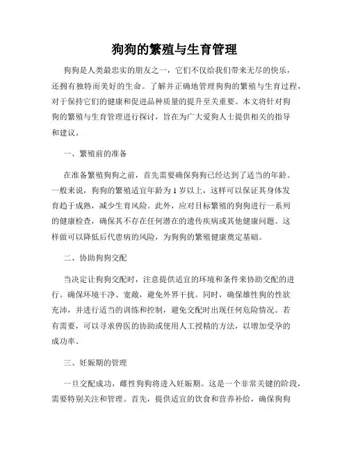狗狗的繁殖与生育管理
