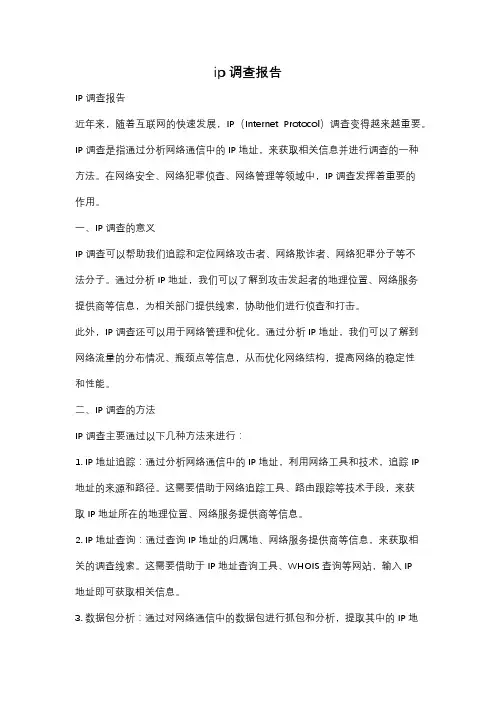 ip 调查报告