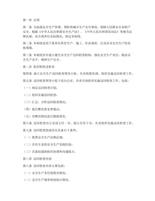 安全生产巡回检查制度