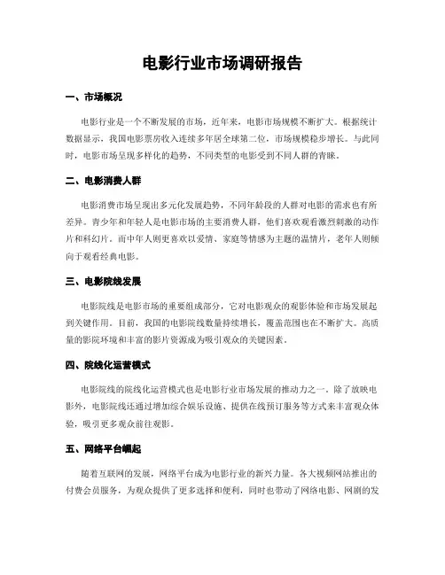 电影行业市场调研报告