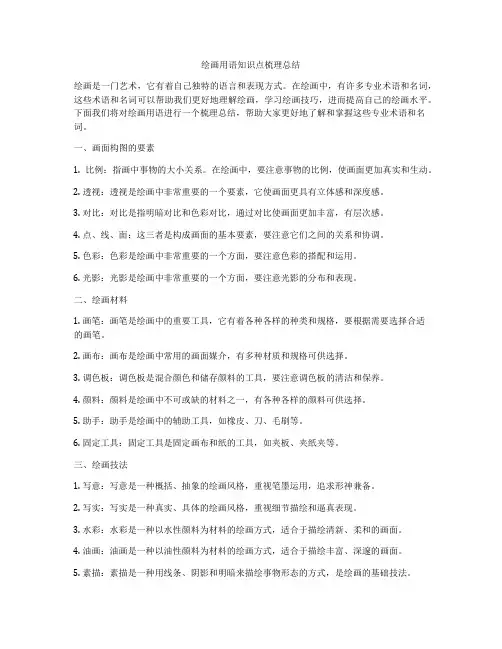 绘画用语知识点梳理总结