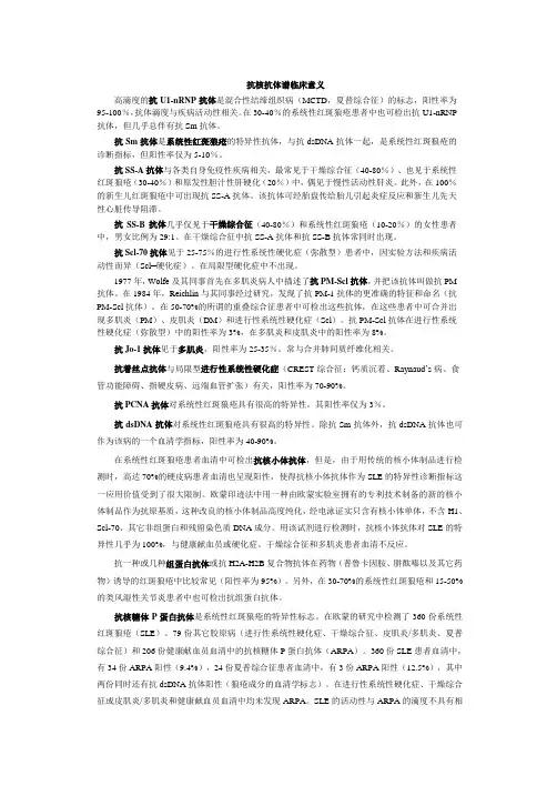 抗核抗体谱临床意义